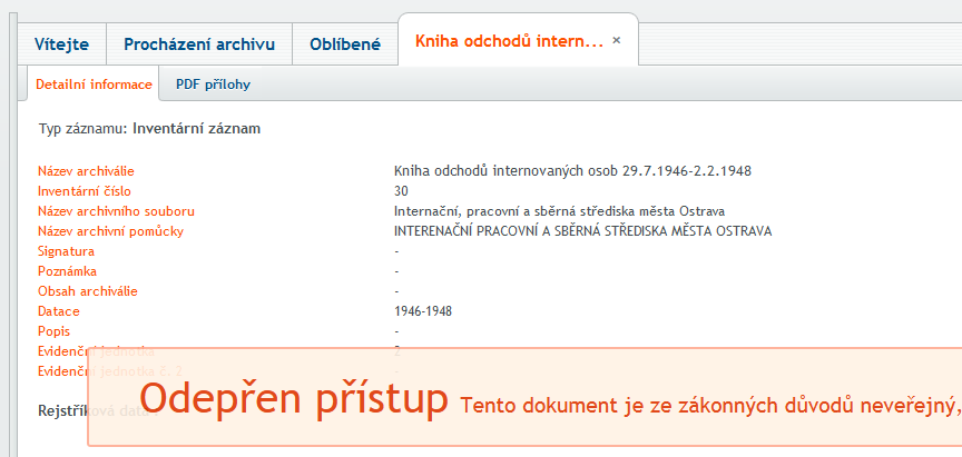 Po kliknutí na dokument se objeví hlášení, že přístup byl odepřen a dokument nelze zobrazit; co to znamená?