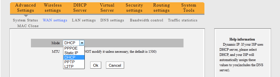 2.4) Dále Wireless Settings. Zadejte: - SSID, např. Wifidoma - Channel kanál, na kterém má WiFi vysílat, např. Channel 1 - Extension Channel druhý kanál, na kterém má WiFi vysílat, např.