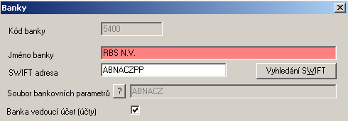 6. Název banky v pomocné databázi bank - jeho popis změňte přes následující položky v menu programu MultiCash: V modulu CZA přes položky [Pomocné databáze] / [Reference tables] => [Banky] / [Banks] v