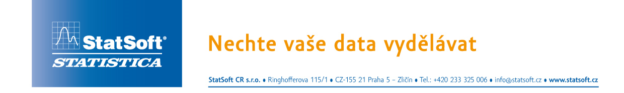 STATISTICA 12 Nové funkce a vylepšení Obsah Úvod... 2 Všechny produkty... 2 Obnova licencí... 2 Nová rozdělení pro pravděpodobnostní kalkulátor, SVB a tabulkové funkce.