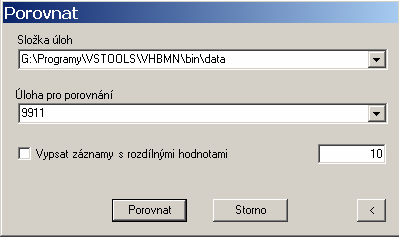 Pokud zvolíte možnost výpisu rozdílných záznamů, můžete počet vypsaných záznamů omezit. Pokud si přejete vypsat všechny rozdílné záznamy, nezadávejte do pole pro počet záznamů žádný údaj.
