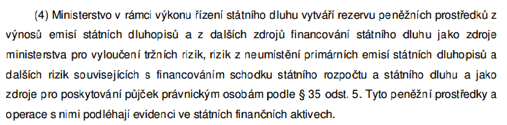 Jinými slovy, když vláda nezvýší formální státní dluh, čerpá rezervy nebo si půjčuje jiné cizí zdroje. Půjčování jiných zdrojů je ale také forma zadlužení. Pokud vláda využije např.