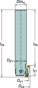 okončování - CoroBore 825 okončování - CoroBore 825 Válcová stopka Rozměry v mm (inch) l 2 = Programovací délka U 21 mm l2a l2b 4) l21 l3s 0.23 (0.5) 18 (.709) 125.5 (4.