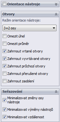 Učební texty HSM Works 2.1.7 Průvodce vrtáním. Geometrie. Výběr orientace nástroje - určuje jak je určená orientace nástroje.