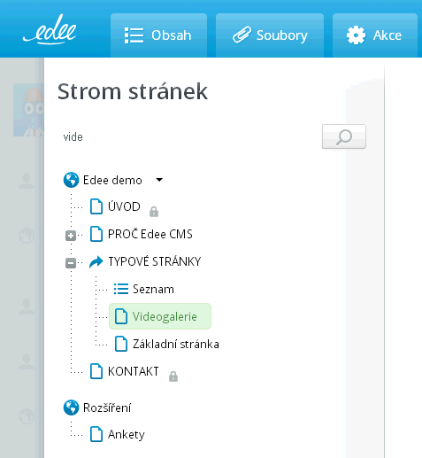 CHCI ZMĚNIT OBSAH 1/4 STROMOVÁ STRUKTURA Editace obsahu patří mezi nejběžnější úkony, které budete jako redaktor dělat.