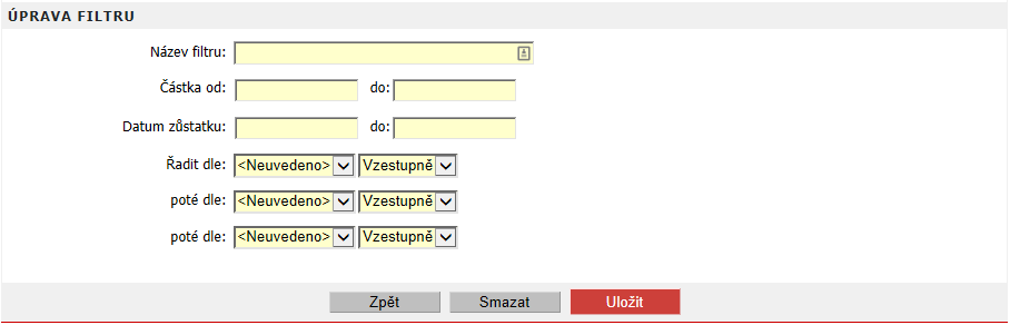 Obrázek 62 - Přehled zůstatků 3.15.1 Filtrování přehledu zůstatků Přehled zůstatků umožňuje filtrování záznamů.