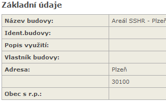 Po kliknutí na odkaz Název skladu se zobrazí další detaily Po kliknutí na odkaz Název budovy (areálu) se zobrazí další detaily 2.1.