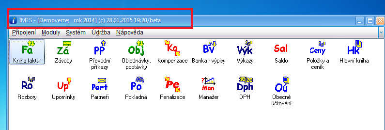 Školení leden 2015 ÚVOD k nové verzi IMES 2015 1. Datum verze v záhlaví musí být z 01/2015 2. Nápověda, změny verze průběžně se doplňují aktuální změny v systému IMES 3.