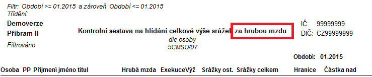 B) Změny v číselnících pro rok 2015 - shrnutí Systémové číselníky: C0989P roční parametrické údaje - Nastavena měsíční minimální mzda 9,200-Kč, maximální vyměřovací základ ZP není stanoven, maximální