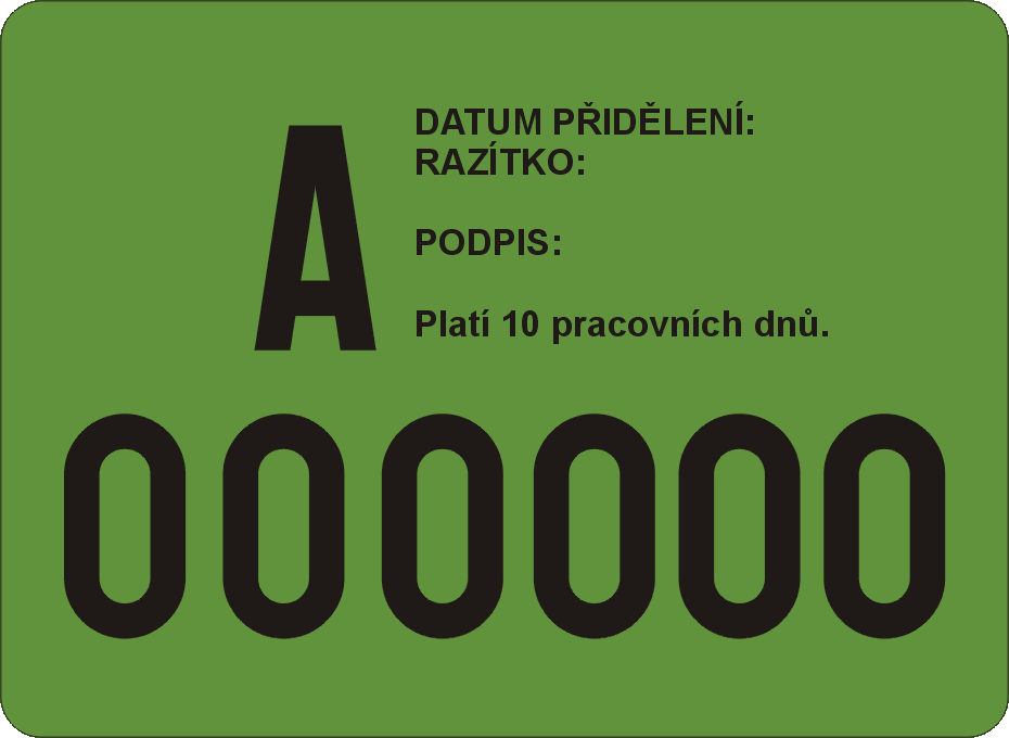 Velikost 80 x 110 mm Obrázek č. 6 Doplňkové registrační značky - velikost minimálně 175 x 115 mm Obrázek č.