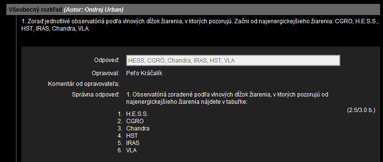 4. Opravování úloh a výsledky V termínu mezi dvěma sériemi probíhá opravování řešení. Řešení se opravují postupně, nereklamujte prosím tedy řešení během tohoto období.