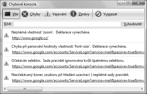 46 Cross-Site Scripting v praxi Chybová konzola Ve chvíli, kdy tvoříme skripty pro webové stránky, se stejně jako při tvorbě jakéhokoliv jiného programu nevyvarujeme syntaktických a jiných chyb.