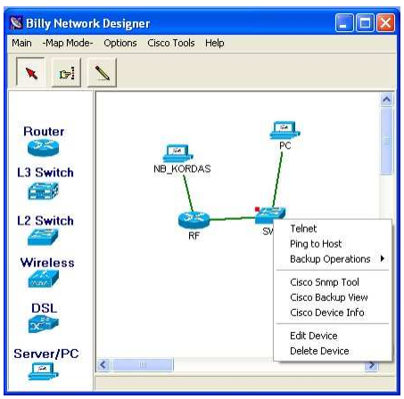 CSNMP-Tools = Jednoduchý nástroj = Stahování, nahrávání a zálohování konfigurace Cisco zařízení = Připojení se k zařízení pomocí