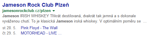 RICH SNIPPETS Rozšiřující informace ve výsledcích vyhledávání Relevantní data se označují přímo v kódu