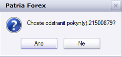 Po kliknutí na tlačítko Ano bude pokyn vymazán z okna Vstupní pokyny a oficiálně odstraněn.