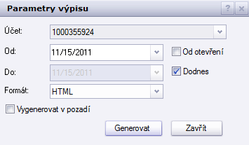 Výpisy Obchodní aplikace Patria Forex poskytuje vždy zcela aktuální výpisy z účtu.