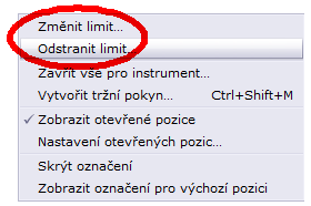 ceny, objeví se potvrzovací okno Změnit vstupní pokyn, kde tlačítkem OK požadovanou změnu potvrdíte.