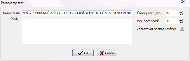 Obsluha programu 4.1.2.3 17 Přednastavené testy Přednastavené testy je seznam již vytvořených testů, které lze použít na testování.