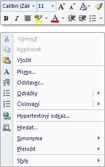 Další důležitou poznámkou, kterou by vyučující měl zdůraznit je to, že pokud chceme měnit typ, velikost a například barvu písma, musí být text označený. Dále by měl vysvětlit, jak se text označuje: 1.