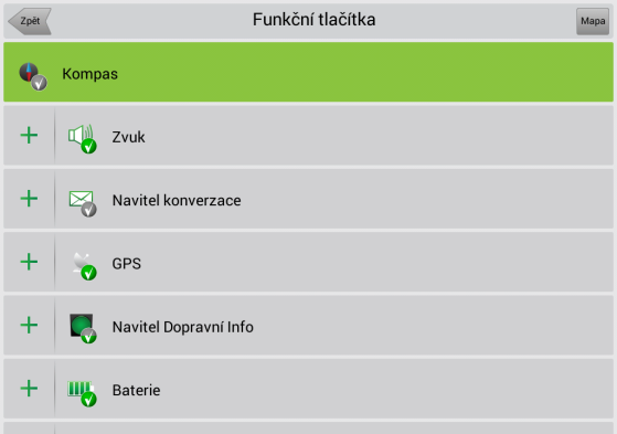 6.8 Nastavení rozhraní Pro nastavení rozhraní programu zvolte Menu Nastavení Rozhraní. Pro vybrání ikon, které musí být zobrazeny na hlavní obrazovce, zvolte Funkční tlačítka (Obr. 54). Obr. 54 Obr.