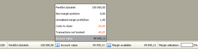 2.1.4. Otevřené pozice * Otevřené pozice * New open positions Obrázek 18: Otevřené pozice 2.1.5. Trade Blotter Obrázek 19: Nové pozice 2.1.6.
