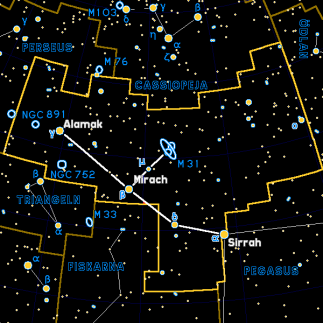 poloha galaxie M31 4.