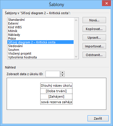 8 Zobrazení 169 OBR. 8-19: DIALOGOVÉ OKNO STYLY UZLŮ Šablona uzlu V dialogovém okně Šablony (viz obr. 8-20) klikneme do tlačítka Nová.