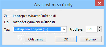 4 Úkoly 76 OBR. 4-6: FORMULÁŘ PODROBNOSTÍ (PŘEDCHŮDCI A NÁSLEDNÍCI) PRO ÚKOL 1.6 Typ vazby v grafické části Obsah formuláře můžeme ze spodní části okna změnit. Klikneme kamkoliv do dolního zobrazení.