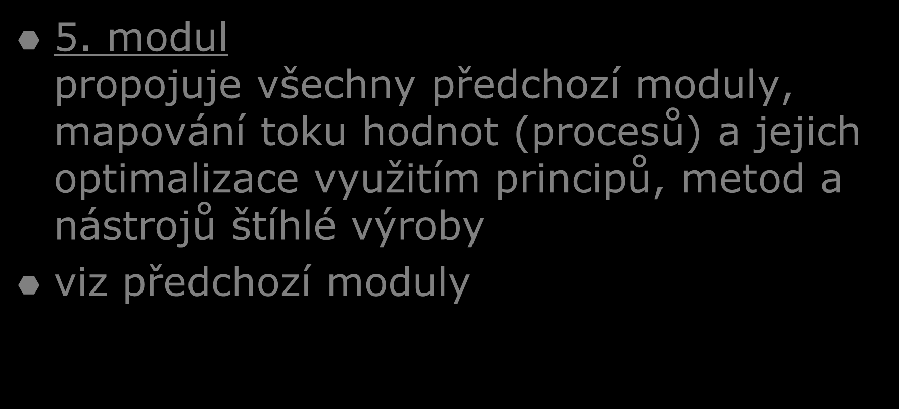 Spolupráce při realizaci štíhlé výroby 5.