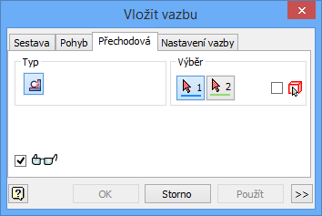 Pod položkou pohyb máme vazby: rotace pro vytváření pohybu například ozubený převod, zadávám pak převodový poměr rotace + posunutí například převod hřeben/ozubené kolo