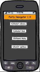 D3 Low fidelity prototyp Hlavní menu aplikace. Obsahuje 4 poloţky. Sváteční uţivatel vyuţije hlavně první poloţku pro rychlé vyhledání hudební události.