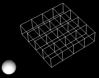Úloha č. 3 Velká koule a) Vytvořte drátěný model 4 x 4 kostky o hraně 1 m (viz obr. 1) 60 bodů obr. 1 V jedné z kostek (náhodně) se objeví žlutá kulička o poloměru 0,1 m. Bude přesně ve středu kostky.