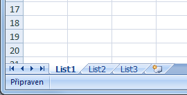 Základy práce Aplikace MS Excel umožňuje pracovat najednou s více sešity i listy.