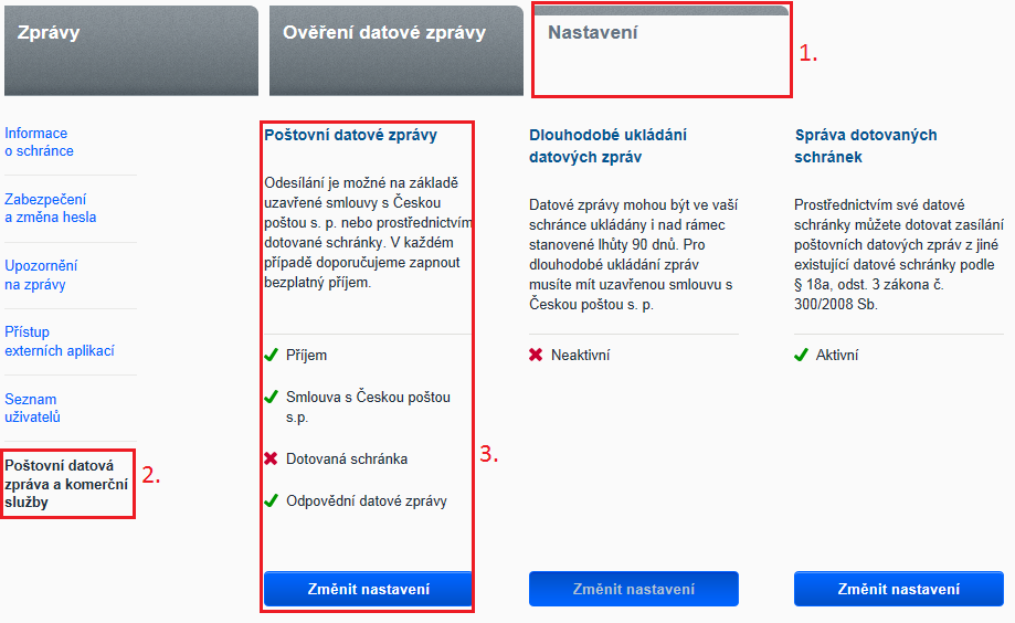 2. Odeslání formuláře datovou schránkou Datová schránka musí patřit podporovanému výrobci a mít uvedené stejné IČ, jaké je v licenci na výrobu