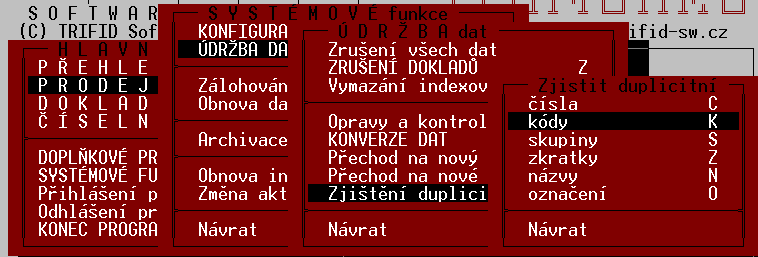 Přenáší se opět data týkající se přijatých faktur, vydaných faktur a uzávěrek tržeb.