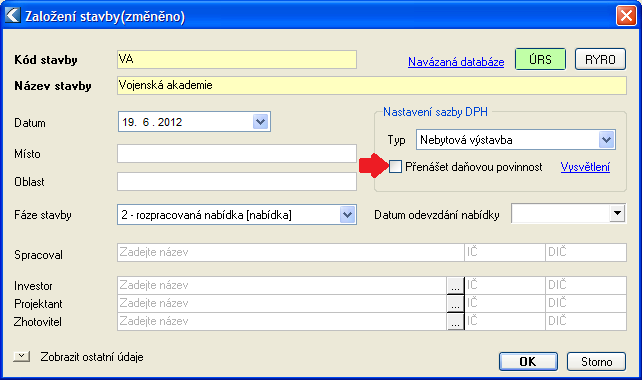 2 NEJVÝZNAMNĚJŠÍ ZMĚNY 2.1 Přenesená DPH Od 1. 1. 2012 podléhá režimu přenesené daňové povinnosti i poskytnutí stavebních a montážních prací.