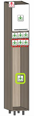 22 ARCHline.XP 2014 Novinky Zůstaňte na kartě Police. Aktivujte zónu pod vertikálním rozdělením kliknutím na její ikonu. Aktivní vybraná zóna je v náhledu vyznačena zeleným tečkovaným obrysem.
