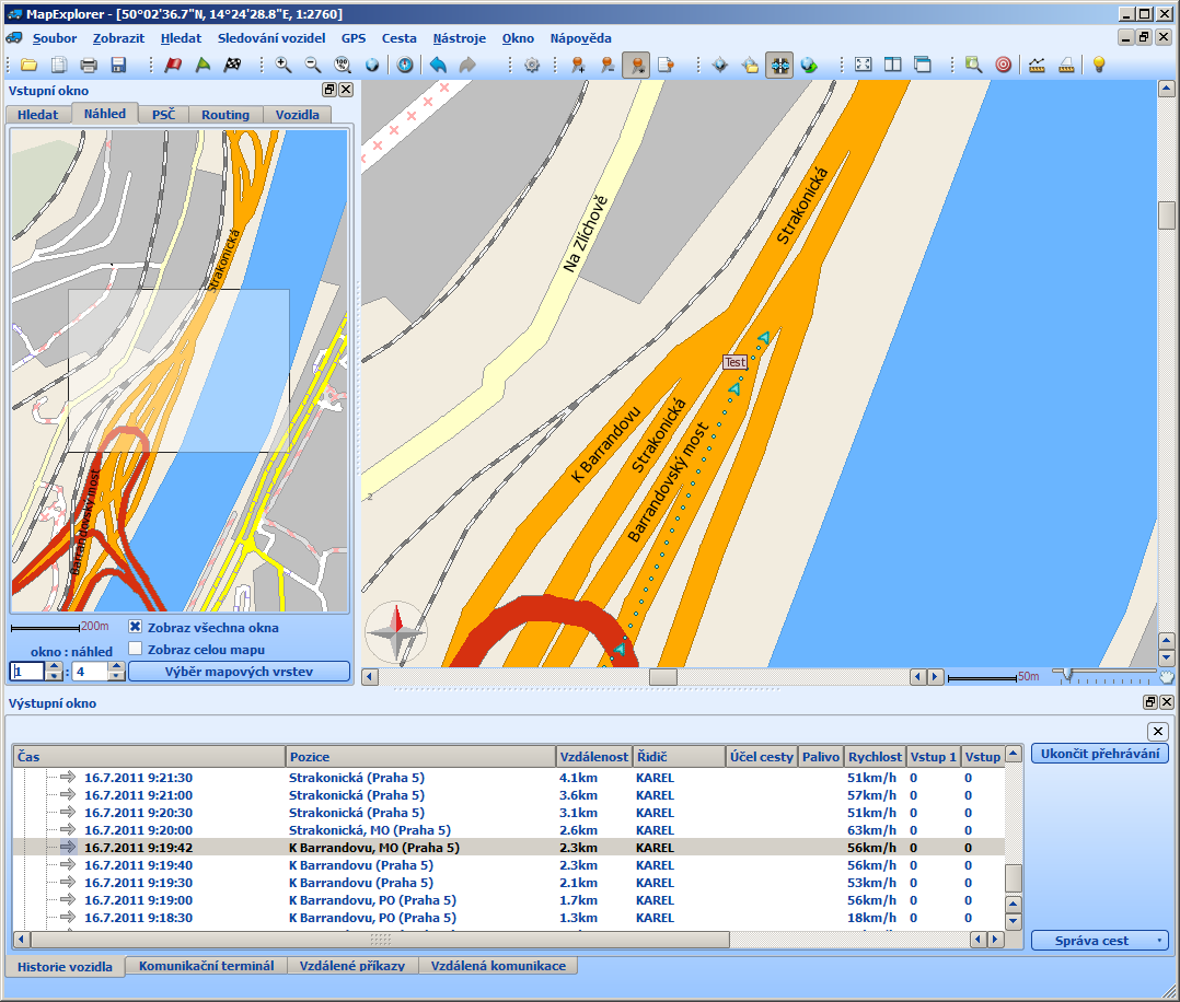 33 Manuál Map Explorer Smazat - trvale odstraní zvýraznění objektu. 2.5 GPS 2.5.1 Zobrazování polohy GPS v mapě Připojíte-li navigační přístroj GPS k počítači, můžete na mapě sledovat svoji aktuální polohu.