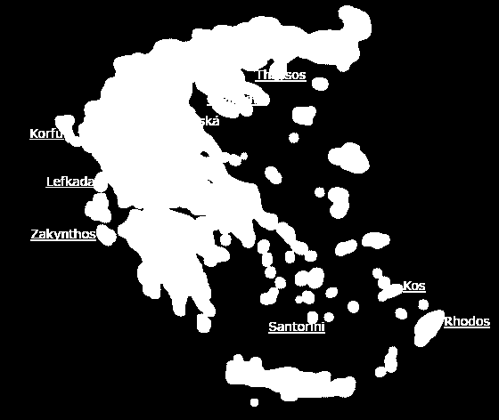 MAPA ŘECKA A ŘECKÝH OSTROVŮ Rozloha řeckých ostrovů: Ostrov km² Ostrov km² Kréta 8 259 Skiathos 60 Euovia (Evoia, Evia) 3 657 Thassos 379 Zakynthos 410 Skopelos 96 Lesbos 1