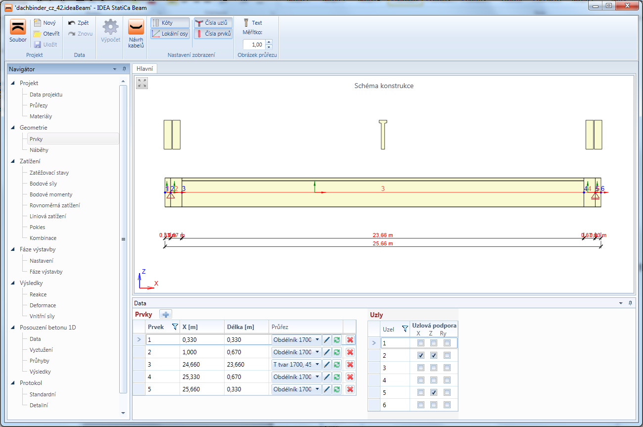 Uživatelská příručka IDEA Beam 8 Výsledky programu IDEA Beam lze přímo použít v následujících posudkových modulech IDEA RCS, kde lze navrhnout potřebnou výztuž v betonových prvcích IDEA Steel, kde