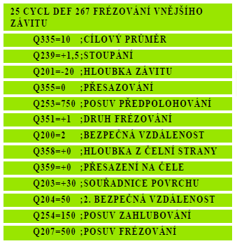 Hloubka čelního zahloubení Q358 (inkrementálně): vzdálenost mezi povrchem obrobku a špičkou nástroje při čelním zahlubování.