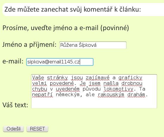 2. Možný vzhled a výstup úlohy: Input type