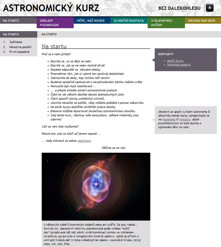 INTERNET Hvězdárna a planetárium Brno Internetový kurz základů astronomie www.hvezdarna.