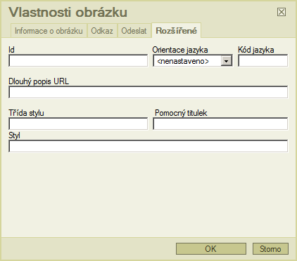 Rozšířené Pouze pro zkušené uživatele: Id: ID obrázku. Orientace jazyka: nastavuje směr psaní zleva doprava ( LTR ) nebo zprava doleva ( RTL ). Kód jazyka: např. cz, en, pt, pl.