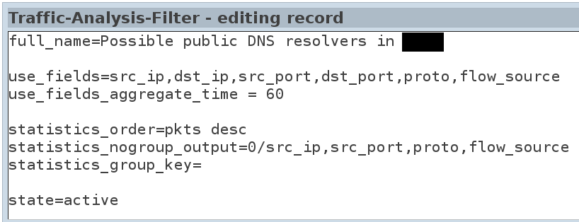 FTAS: interní DNS top list pro koncovou síť Použití FTAS reporter, běžný statistický výstup: a) FTAS filtr s agregací + b) FTAS