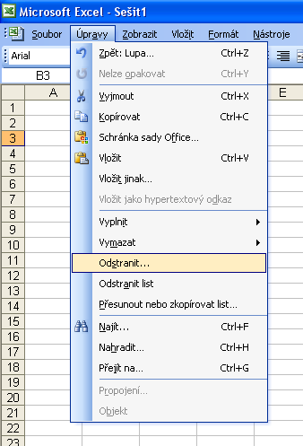 Otevře se dialogové okno Odstranit, kde vybereme akci, která se provede s okolními buňkami. 9.4 Kopírování buněk Kopírování s využitím Schránky 1. Označit oblast, kterou chceme kopírovat. 2.