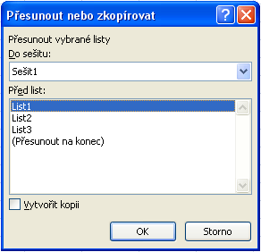 5 Práce s listy Práci s listy je nejvýhodnější zahájit přes místní nabídku, kterou vyvoláme kliknutím pravým tlačítkem myši na ouško listu. Kromě volby Vložit.