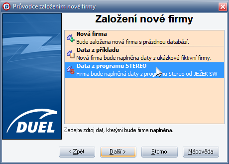 firmy / Založit novou firmu Tip: nebo 2.