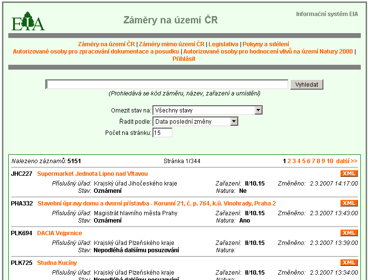 Informační systém EIA/SEA http://portal.cenia.