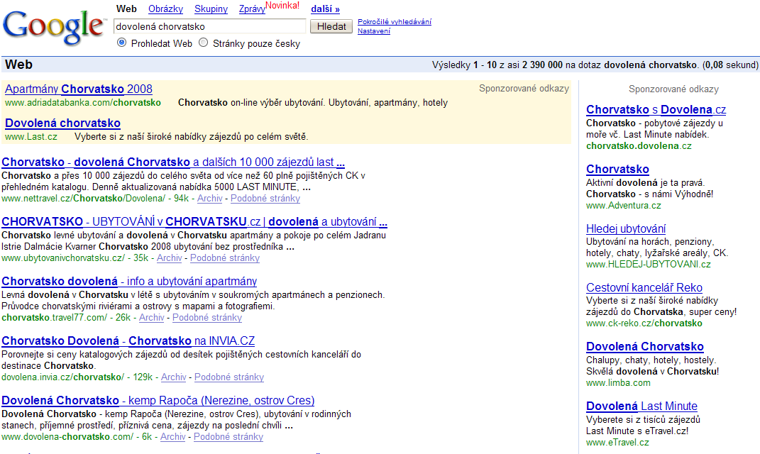 Marketing ve vyhledávačích Optimalizace pro vyhledávače (Search Engine Optimisation) maximalizace viditelnosti v
